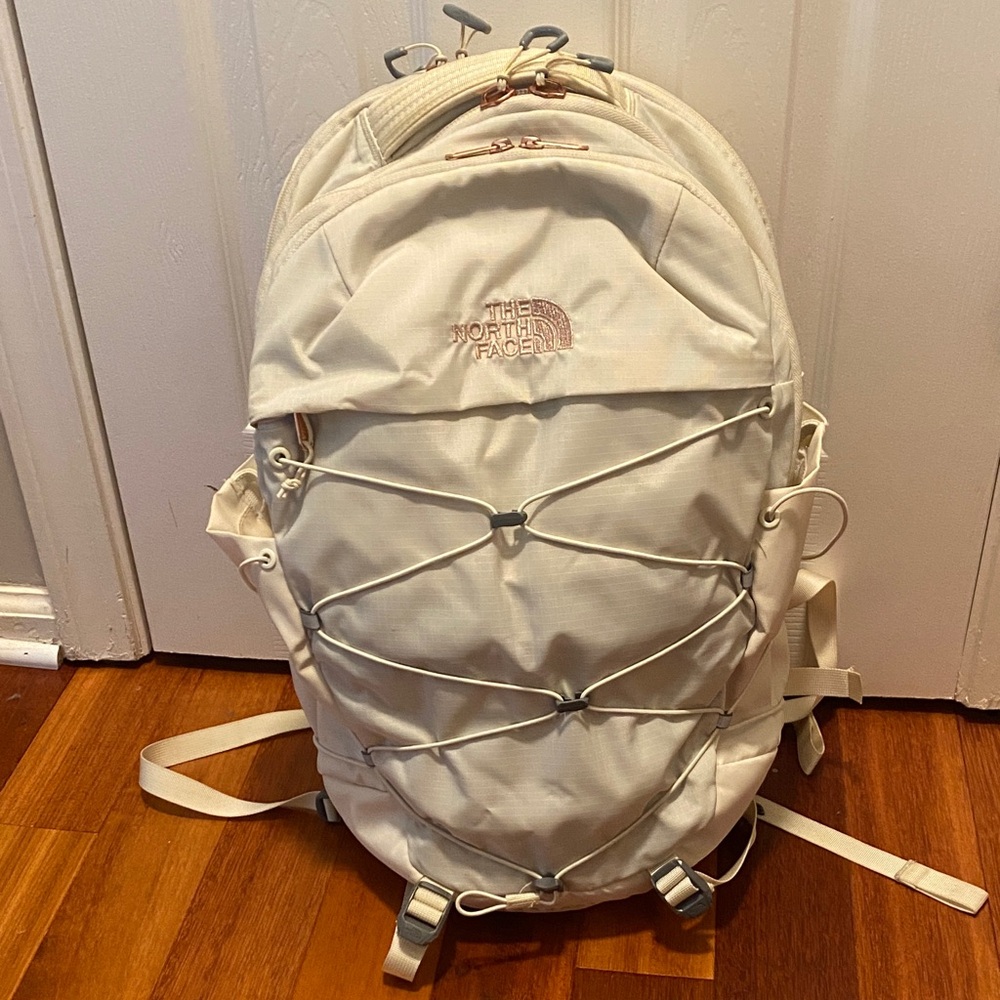 The North Face Cream Borealis Backpack